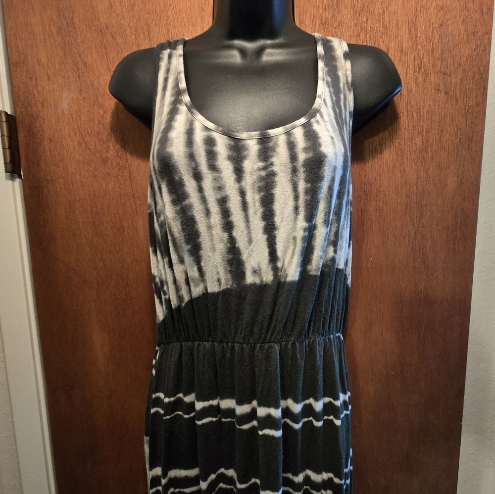 Viamor dark olive tye dye soft maxi dress szM - Picture 3 of 7